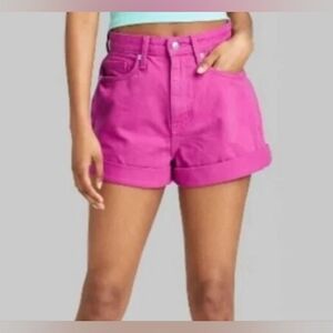 NEW Wild Fable Women's Highest Rise Mom Jean shorts Pink Size 6/28R